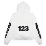 RRR123 White Zip Hoodie