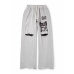 RRR123 Flag Faster Wide-Leg Distressed Sweatpants