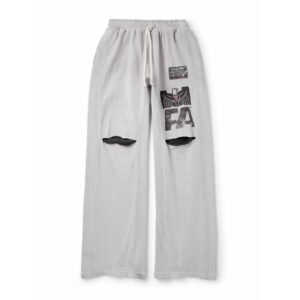 RRR123 Flag Faster Wide-Leg Distressed Sweatpants
