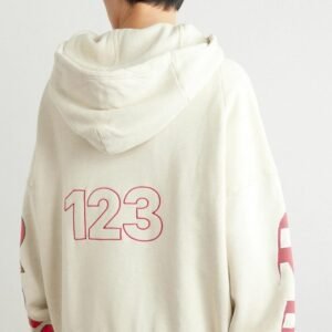 RRR123 Logo Embroidered Printed Hoodie